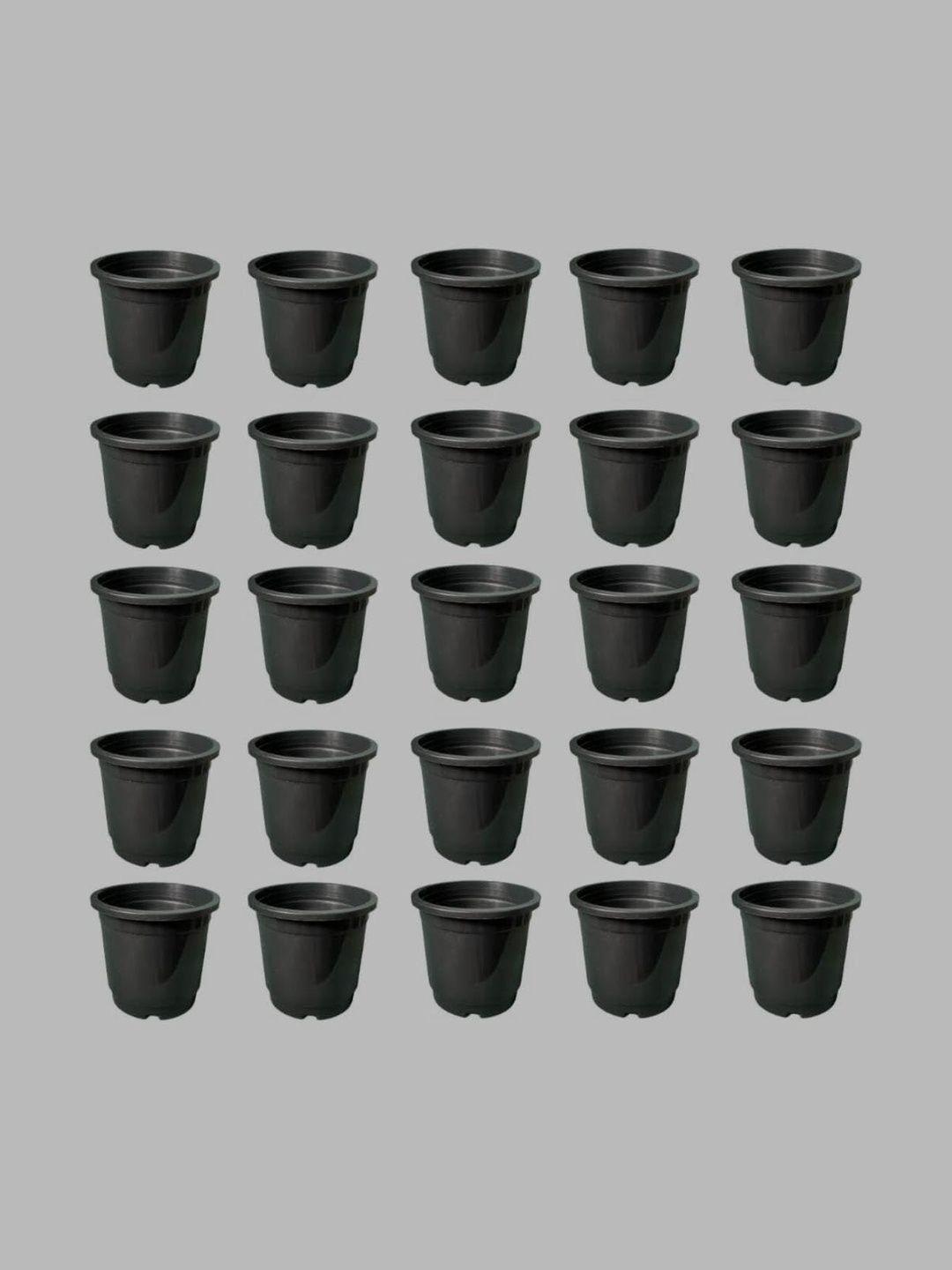 BLUEVISTA 25Pcs Black Textured Round Planters