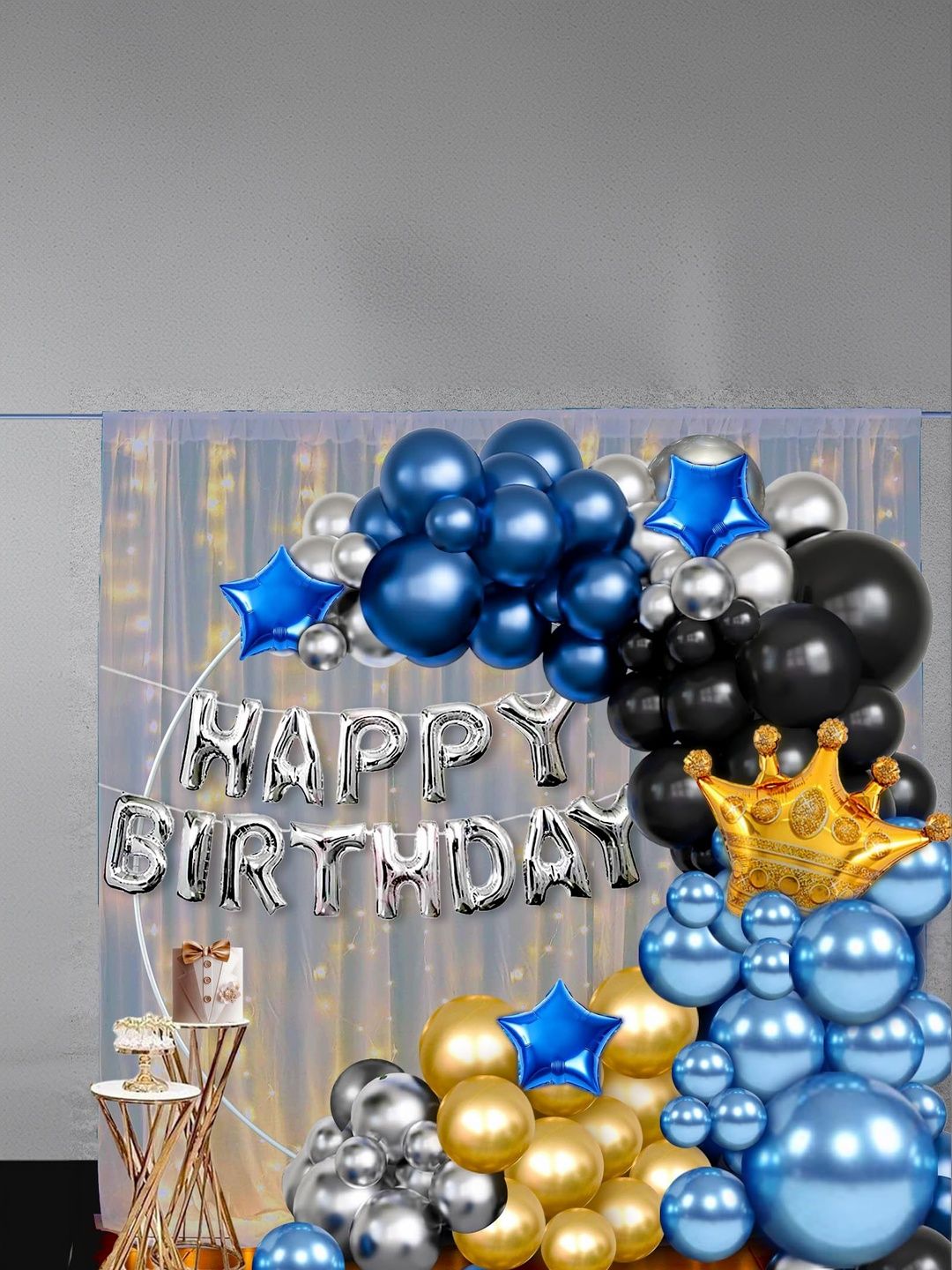 Bubble Trouble Blue Happy Birthday Balloons & Banner Decorations