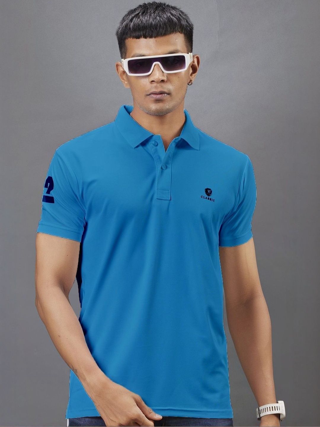 3BROS Men Brand Logo Polo Collar T-shirt