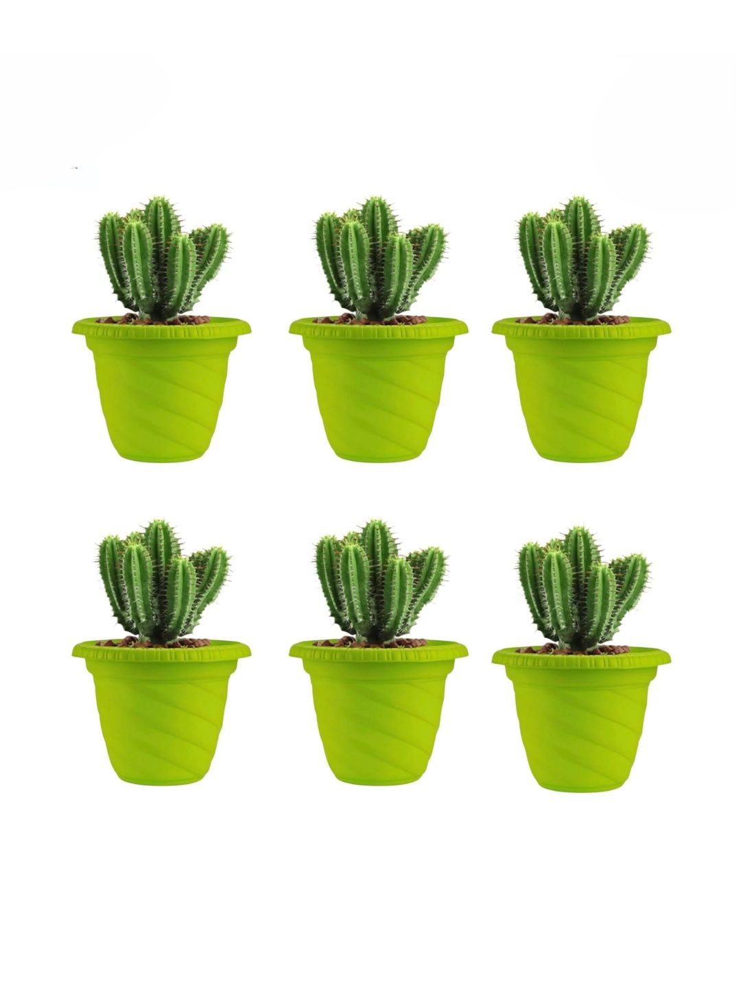 BLUEVISTA Twister 6Pcs Green Durable Gradening Flower Planters