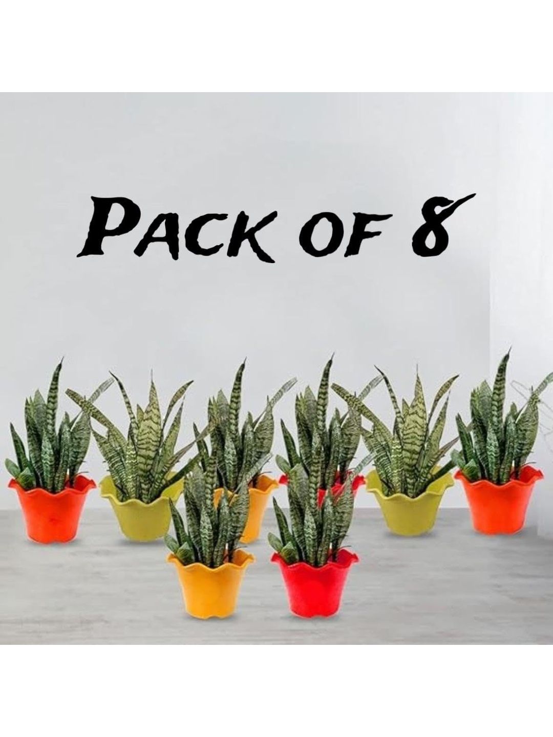 BLUEVISTA 8Pcs Green & Yellow Textured Ceramic Flower Planters
