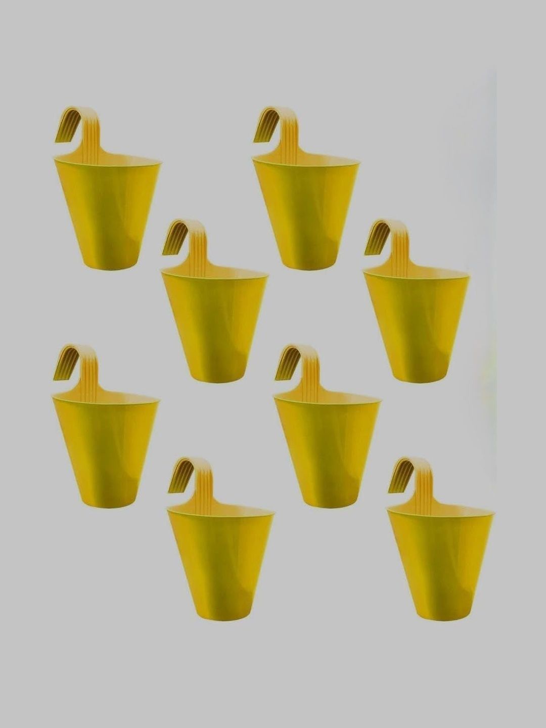 BLUEVISTA 8-Pcs Yellow Hook Hanging Pot Planters