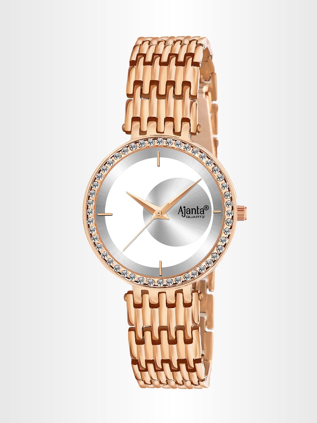 Ajanta Quartz Ajanta Quartz Women Brass Patterned Dial & Bracelet Style Straps Watch AWC125ESL -02
