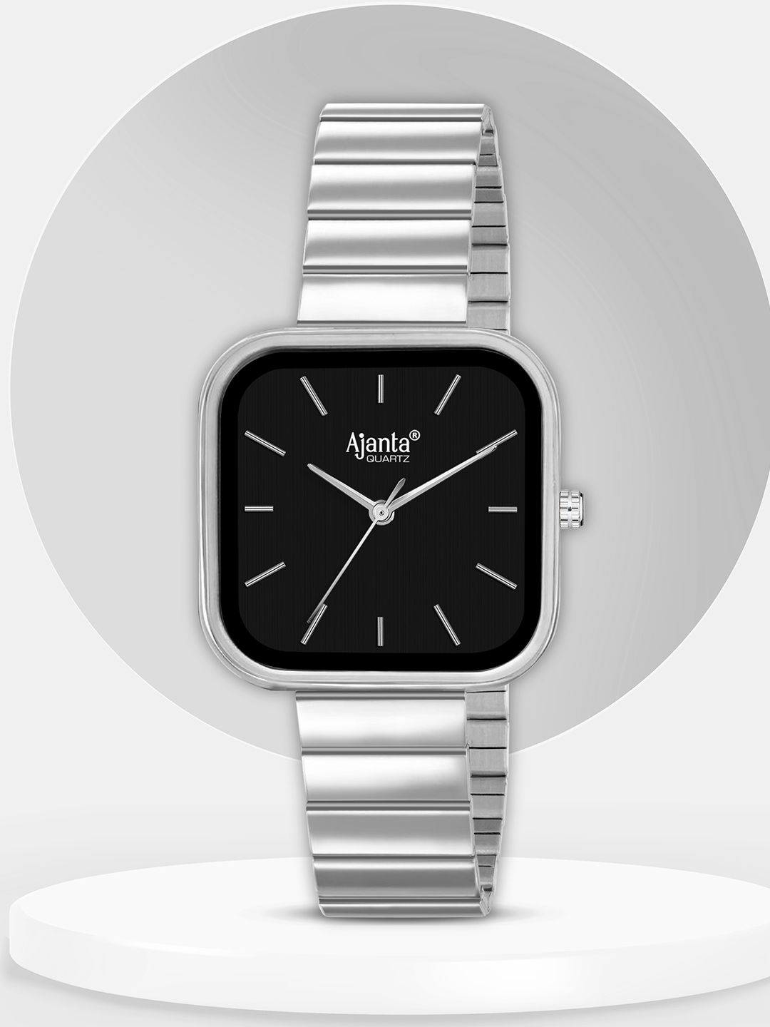 Ajanta Quartz Ajanta Quartz Women Patterned Dial & Stainless Steel Straps Analogue Watch AWC124ESL -01