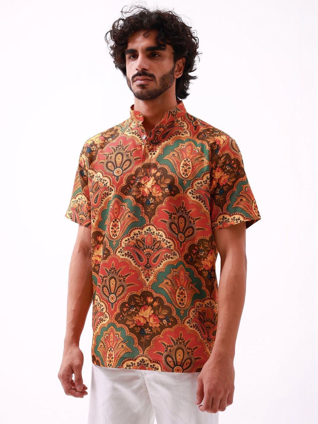 Clazzey Men Floral Printed Kurta