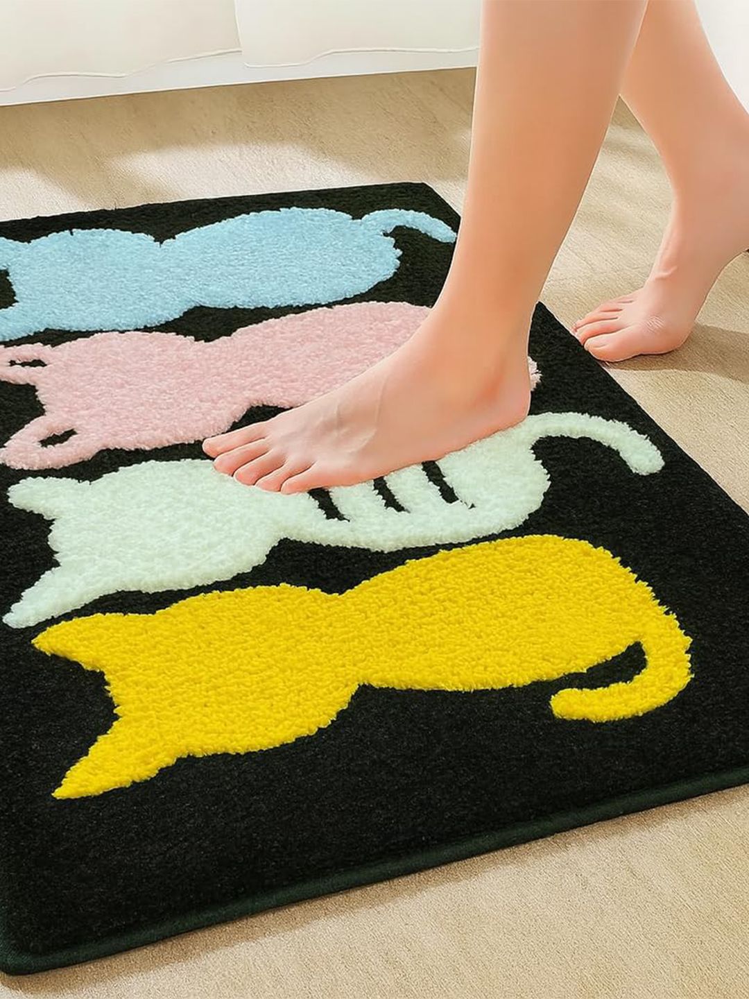 Homio Black Self-Designed Anti-Skid Doormat