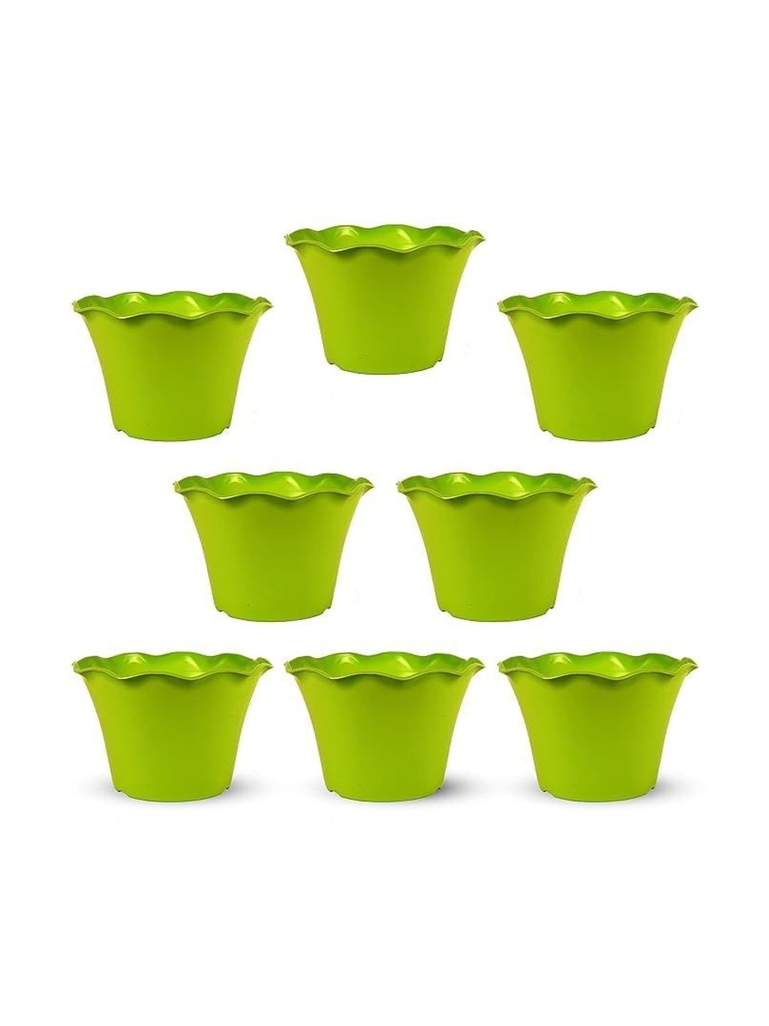 BLUEVISTA 8Pcs Green Textured Ceramic Flower Planters