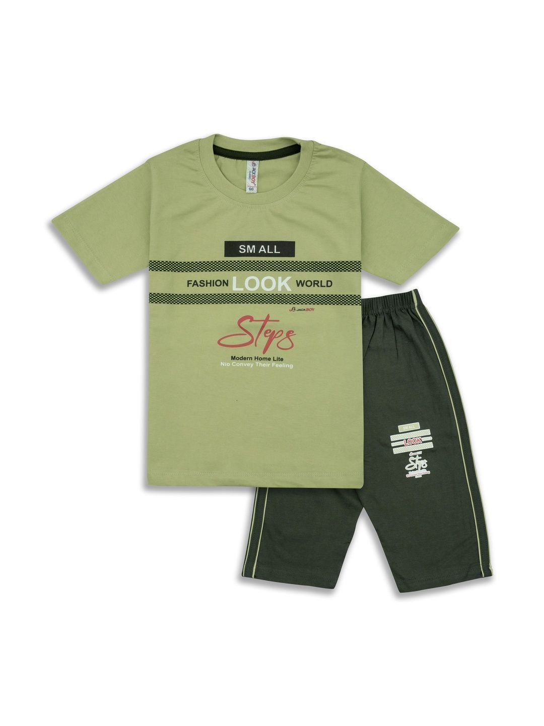 JACKBOY Unisex Kids Printed T-shirt with Shorts