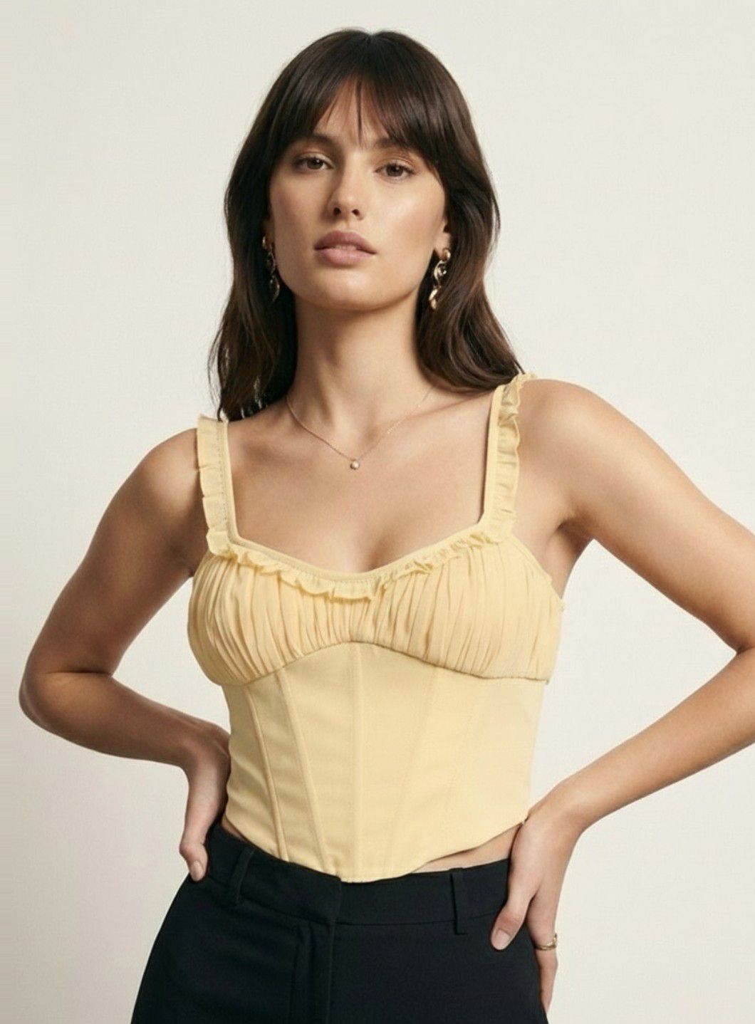 Buy Yellow Sweetheart Neck Corset Top - Tops for Women 36266525