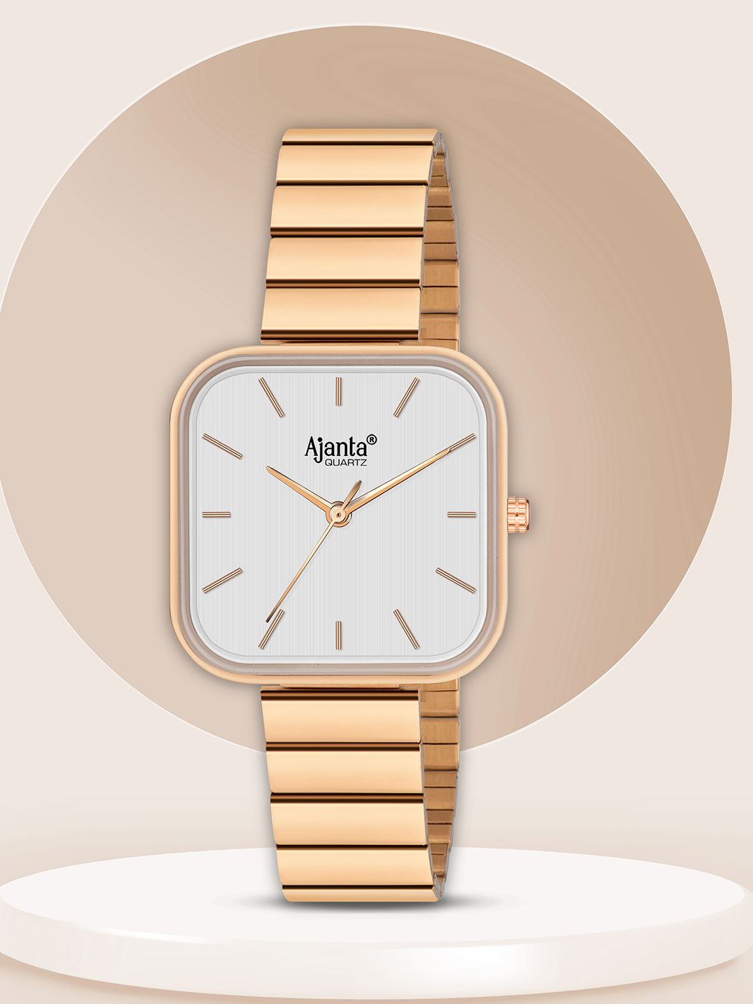 Ajanta Quartz Ajanta Quartz Women Patterned Dial & Stainless Steel Straps Analogue Watch AWC124ESL -03