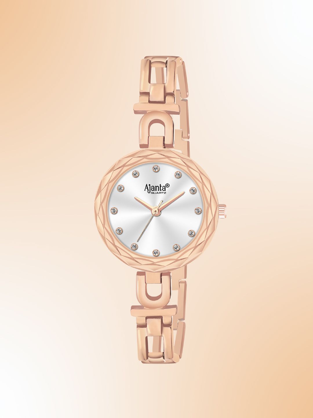Ajanta Quartz Ajanta Quartz Women Brass Patterned Bracelet Style Straps Analogue Watch AWC130ESL 2
