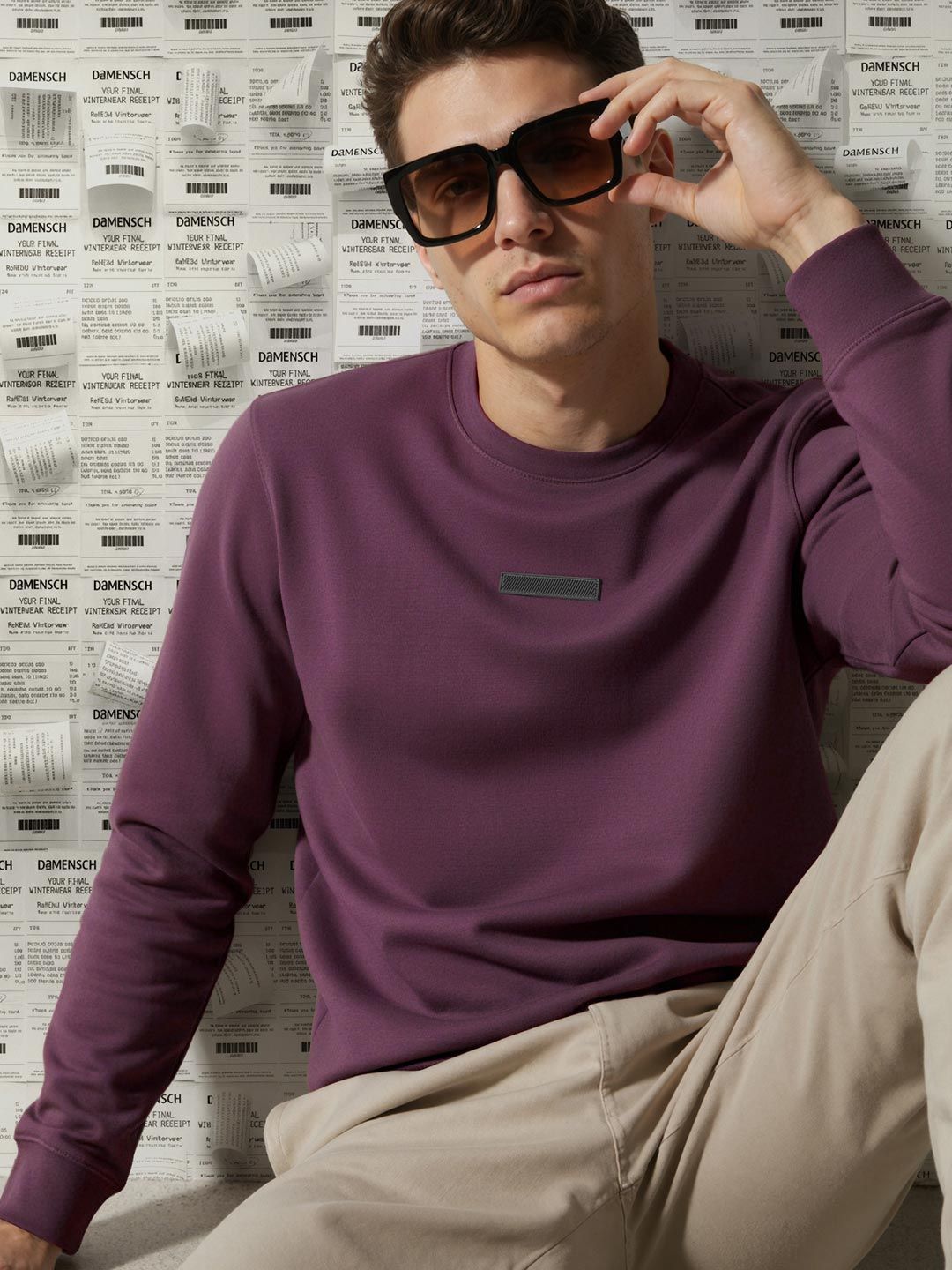 DAMENSCH Men Round Neck Long Sleeve Pullover Sweatshirt