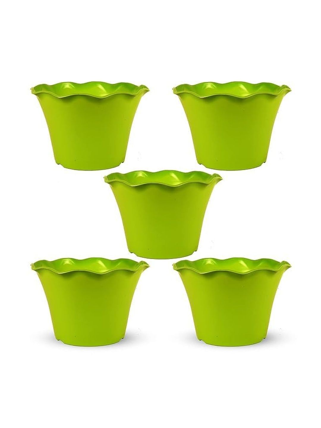 BLUEVISTA 5-Pcs Green Flower Shape Pot Planters