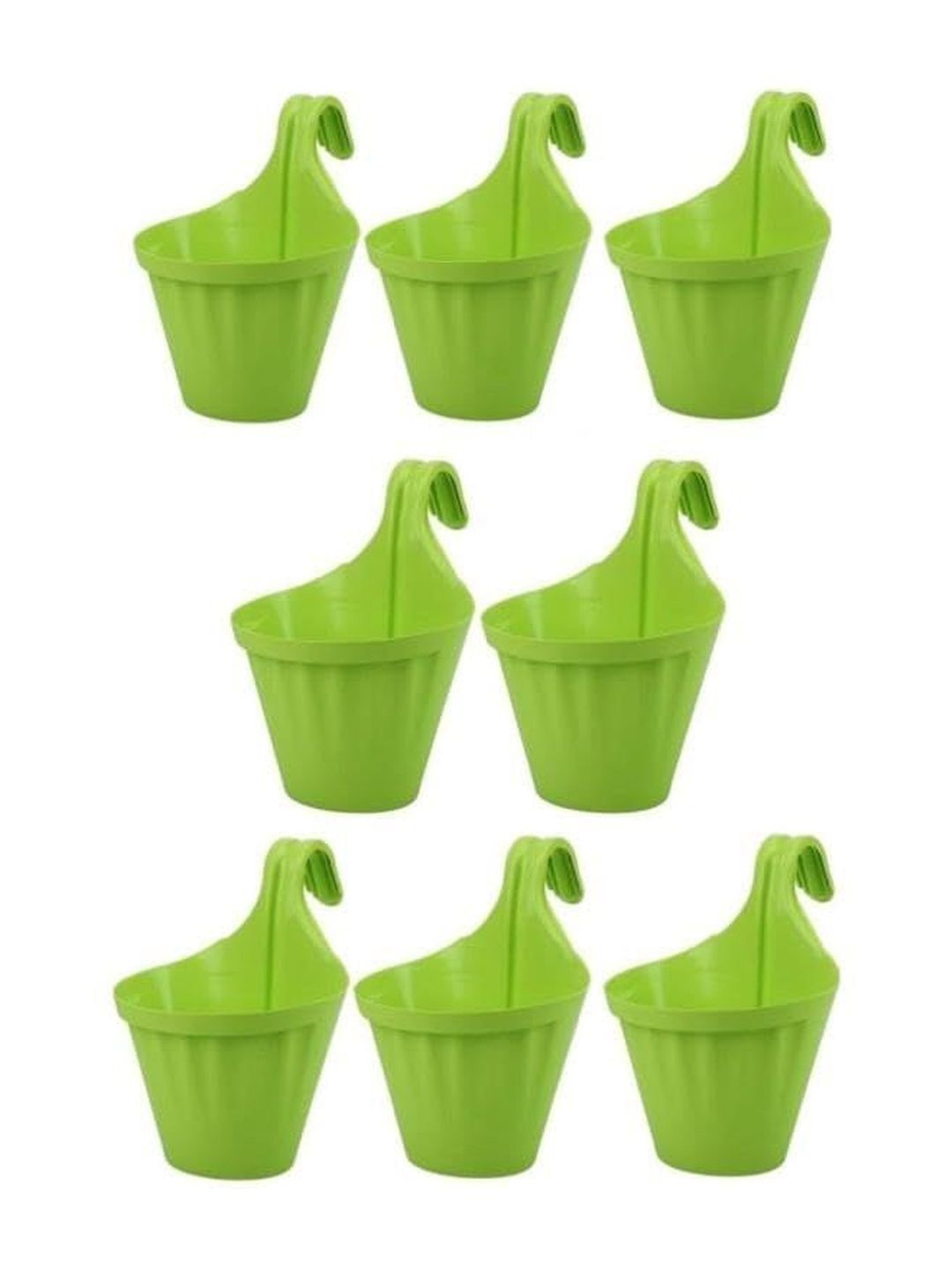 BLUEVISTA 8-Pcs Green Hook Hanging Pot Planters