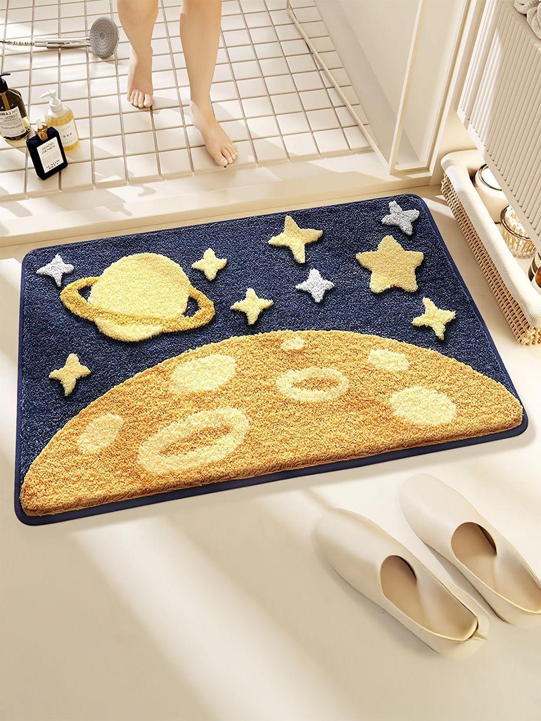 Homio Navy blue Self-Designed Anti-Skid Doormat