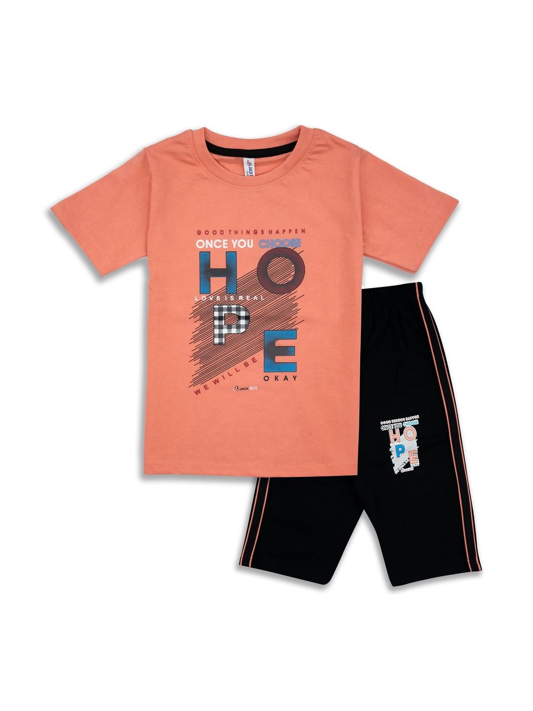 JACKBOY Unisex Kids Printed T-shirt with Shorts