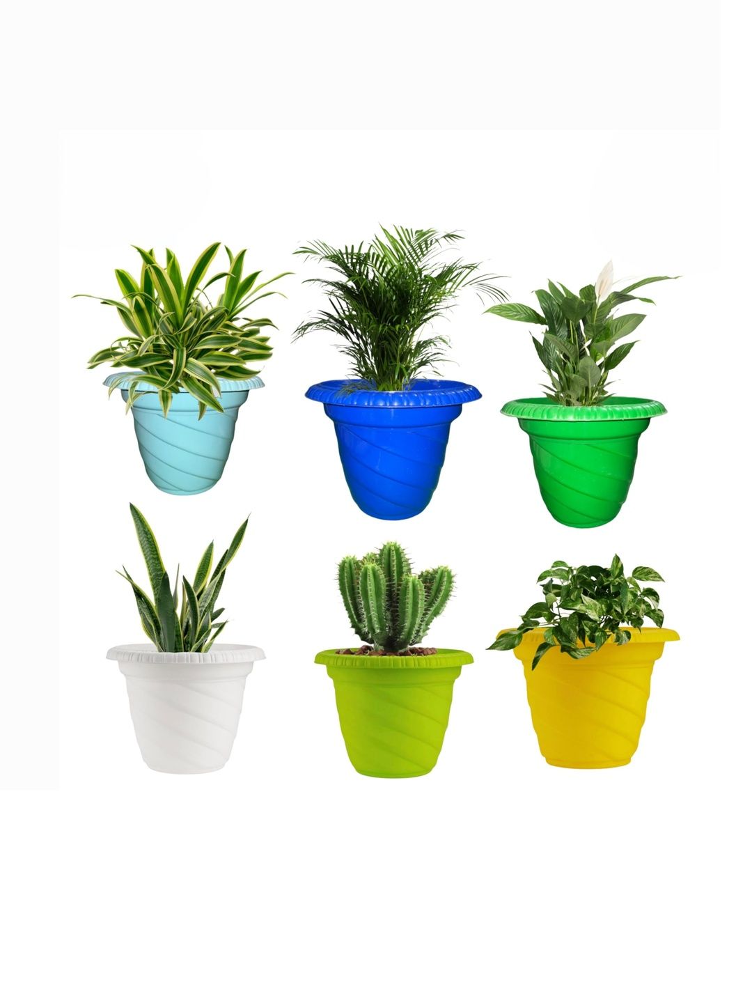 BLUEVISTA Twister 6Pcs Blue Durable Gradening Flower Planters
