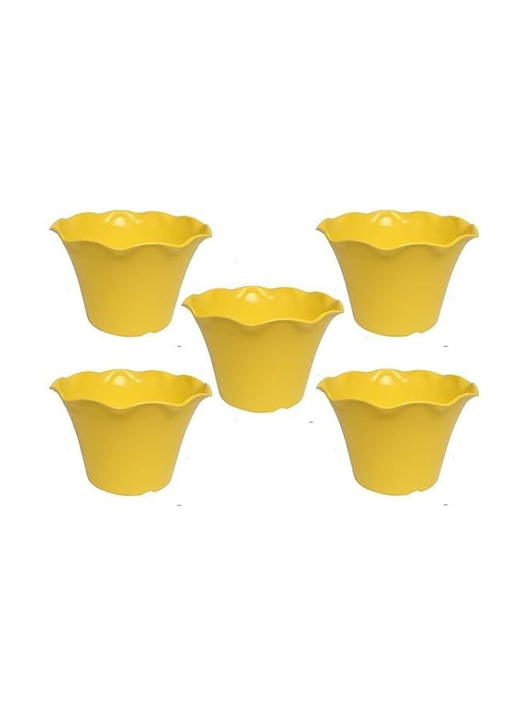 BLUEVISTA 5-Pcs Yellow Textured Pot Planters