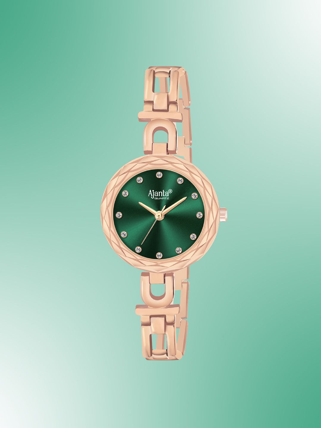 Ajanta Quartz Ajanta Quartz Women Embellished Dial & Bracelet Style Straps Analogue Watch AWC130ESL 3