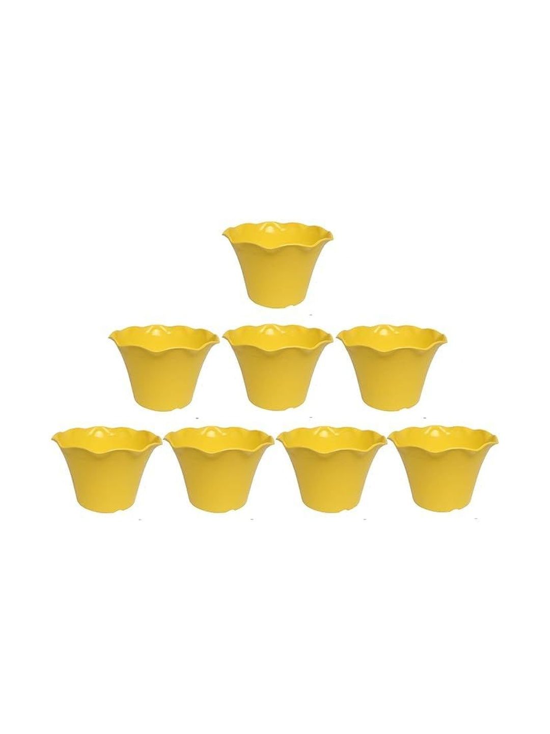 BLUEVISTA 8-Pcs Yellow Flower Shape Pot Planters