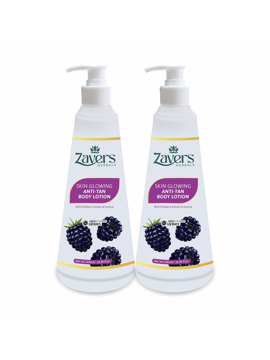 Buy Zavers Set Of 2 Skin Glowing Lotion With Mulberry Extract- 500