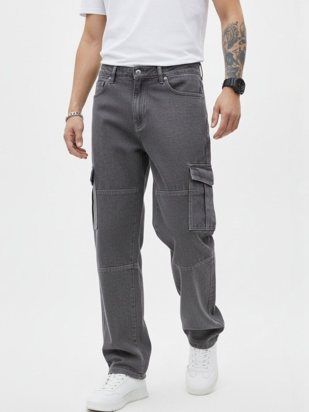 glitchez Men Relaxed Fit High-Rise Jeans