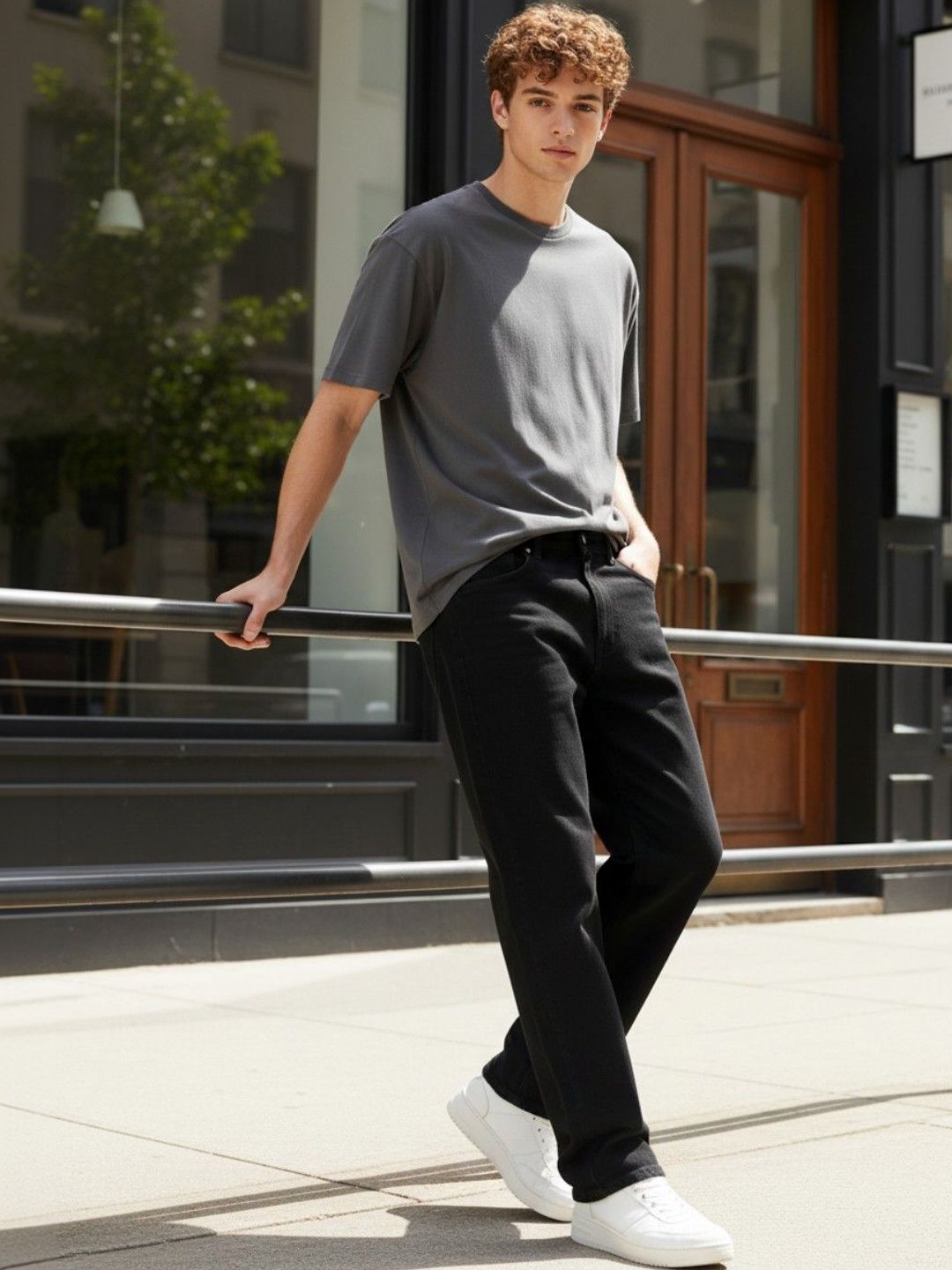 glitchez Men Relaxed Fit High-Rise Jeans