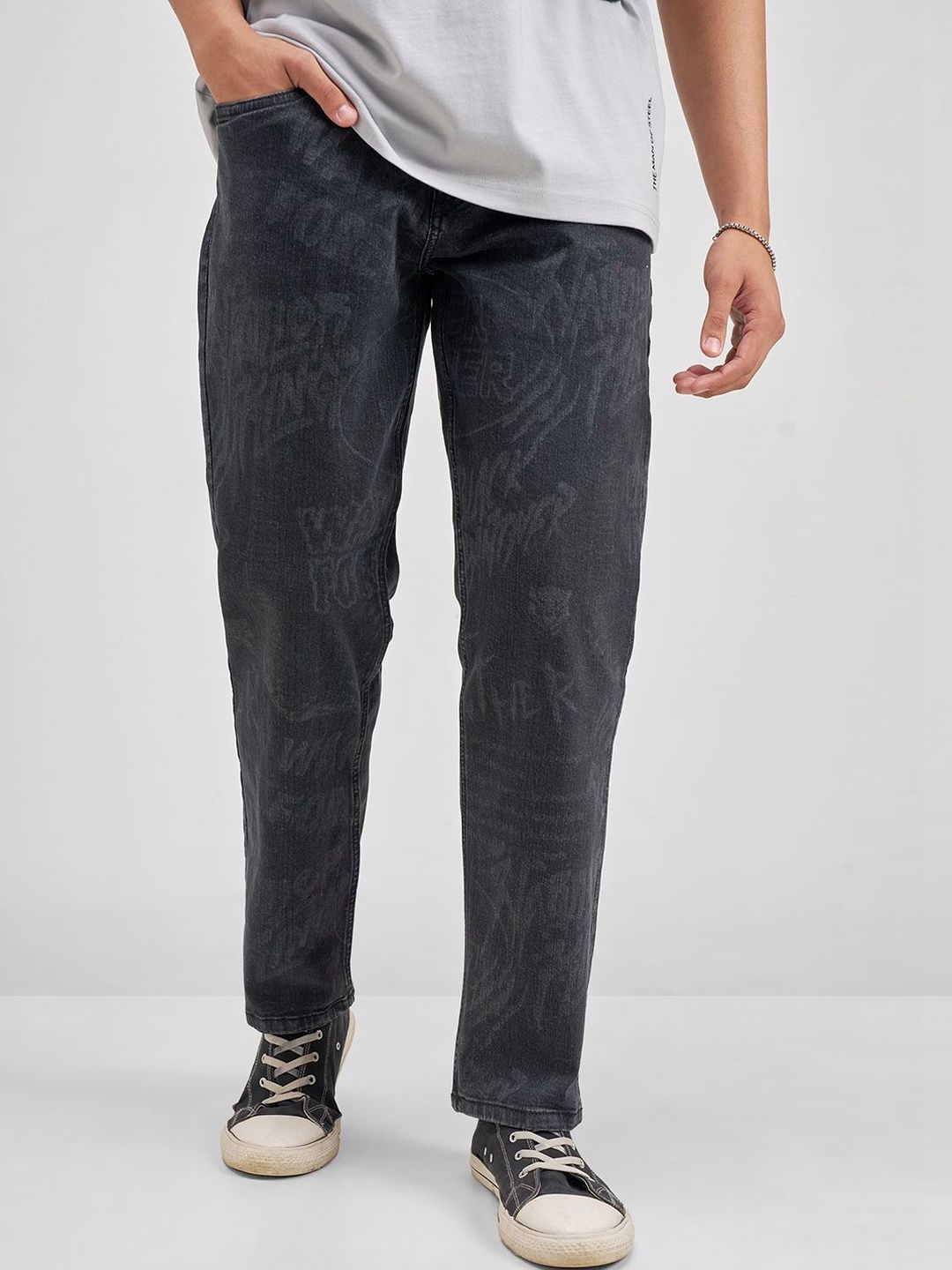 HIGHLANDER Men Straight Fit High-Rise Light Fade Jeans