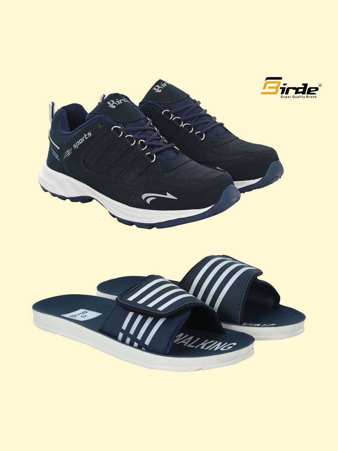 BIRDE Men Striped Sliders