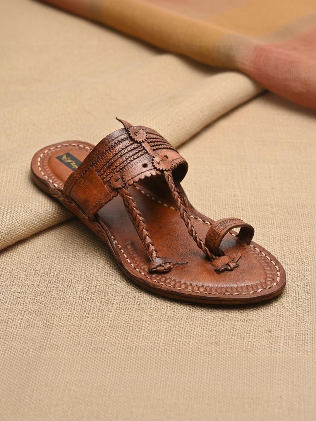 ROYAL KHWAAB Men Ethnic Leather Gladiators Sandals