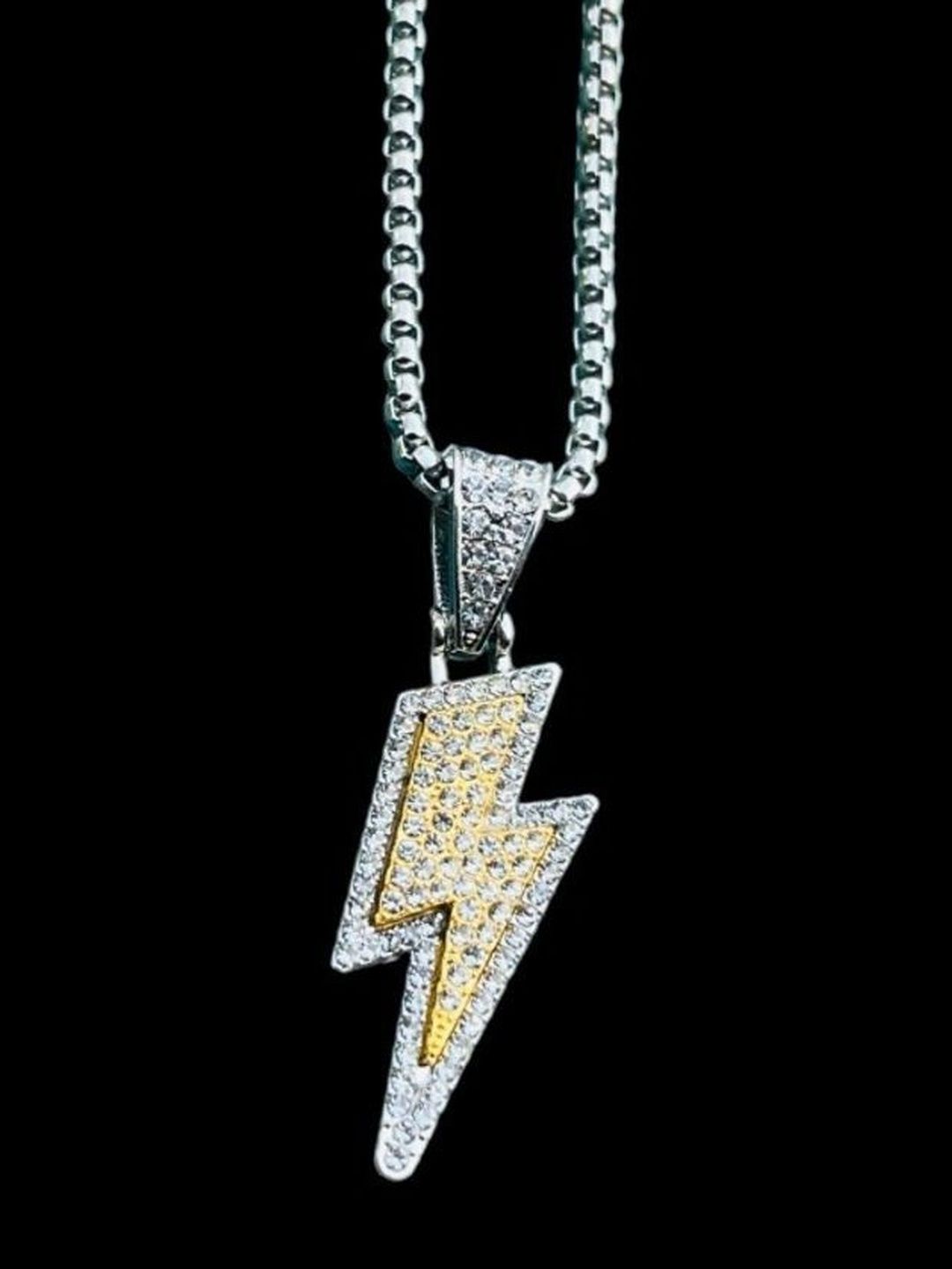 kazare Rhodium-Plated Geometric Pendants with Chains