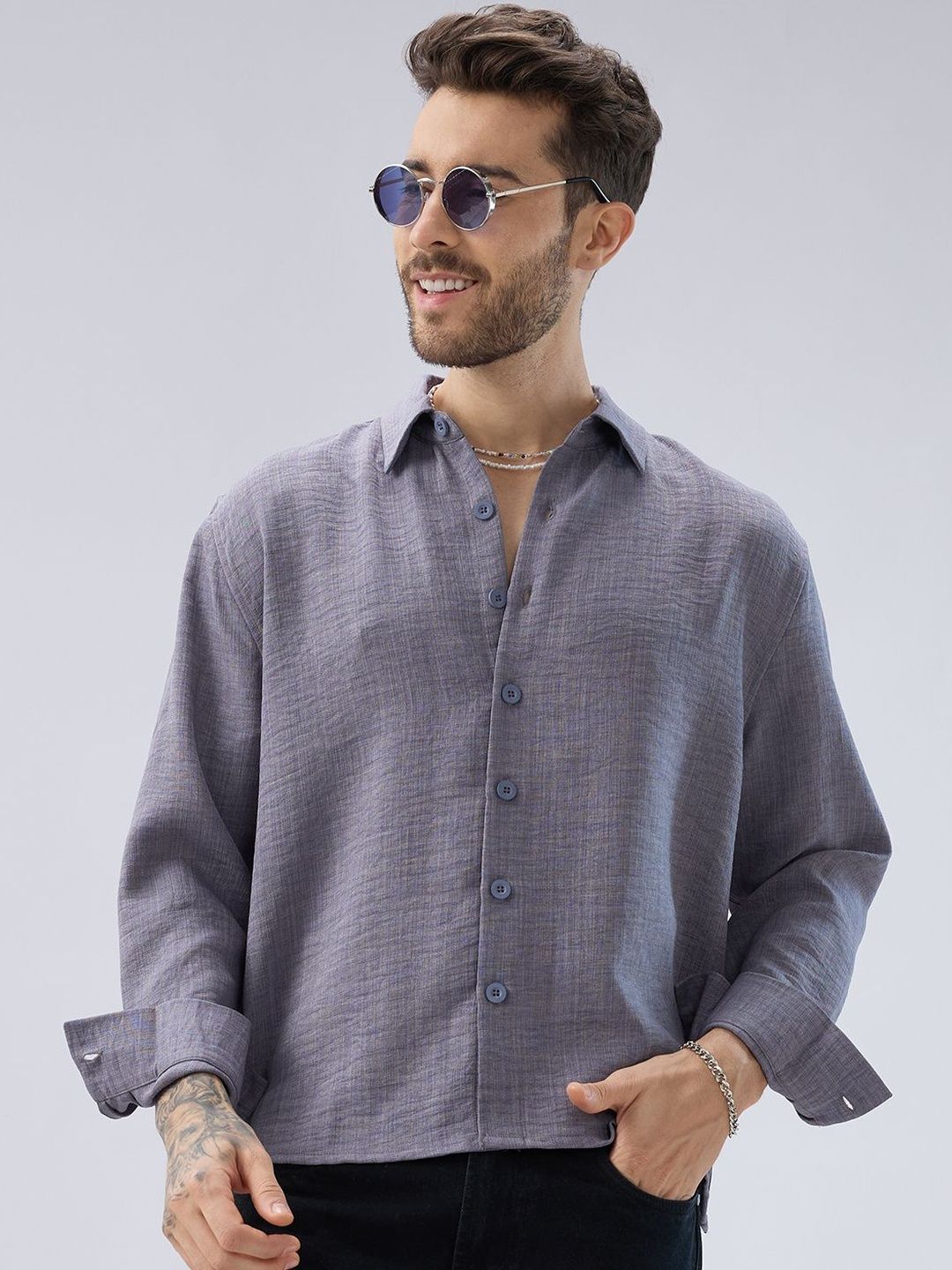 VASTRADO Men Classic Boxy Casual Shirt
