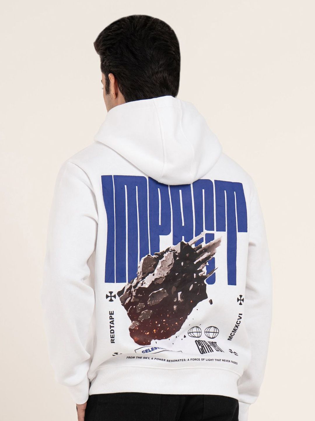 Red Tape Men Graphic Printed Hooded Sweatshirt