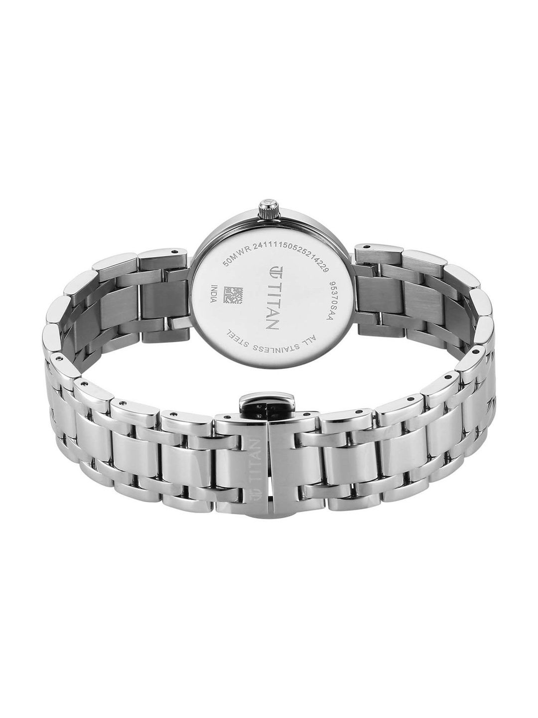 Dial & Stainless Steel Bracelet Style Straps Analogue Date Aperture Watch 95370SM01