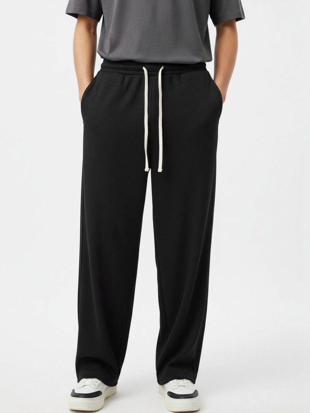 Buy glitchez Men Textured High-Rise Track Pants - Track Pants for