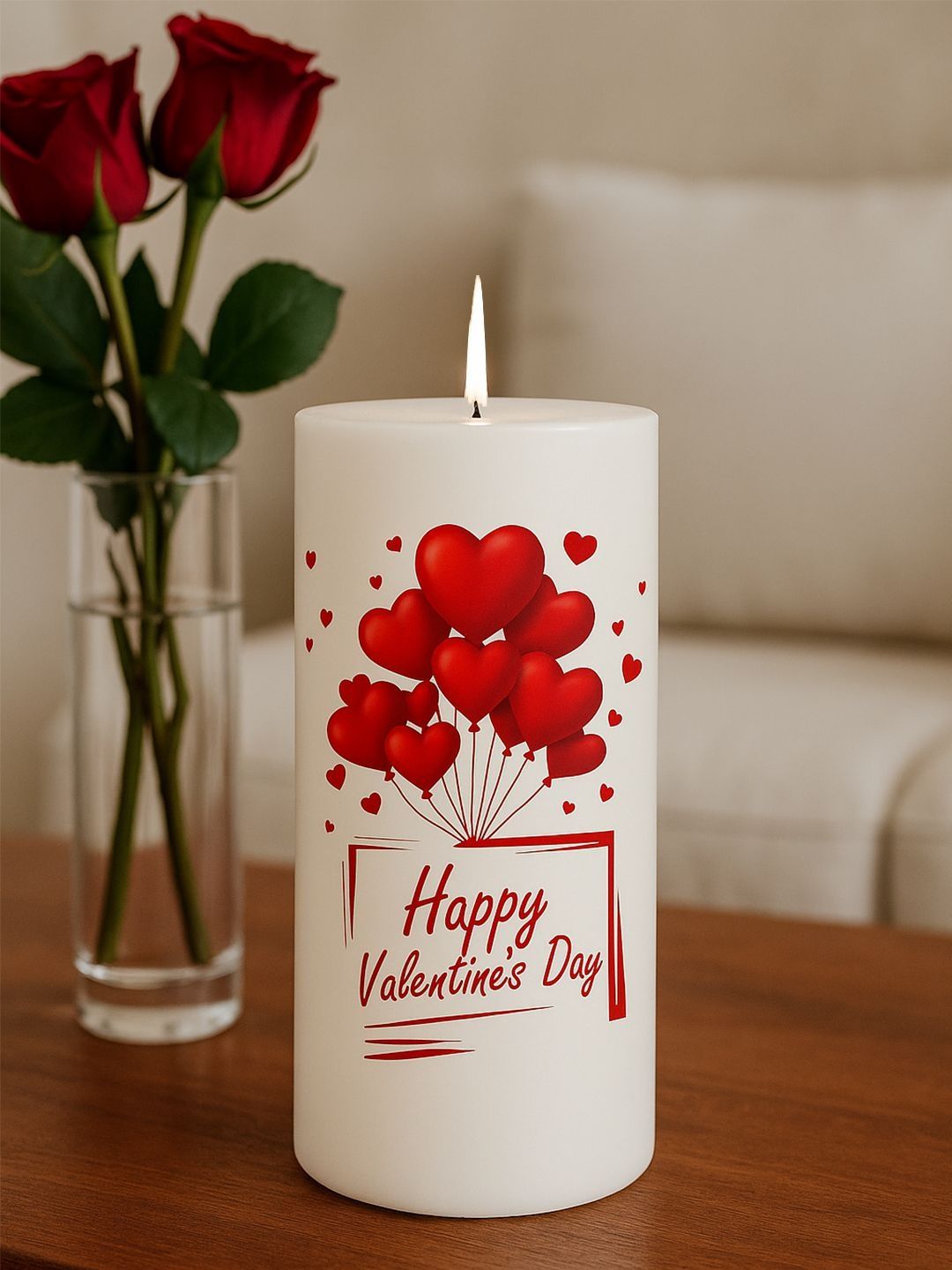 EarthCraft White & Red 1 pieces Pillar Candle