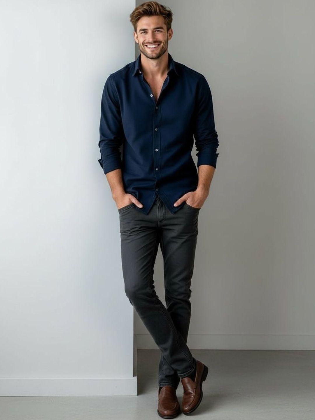 Moda Rapido Men Straight Casual Shirt