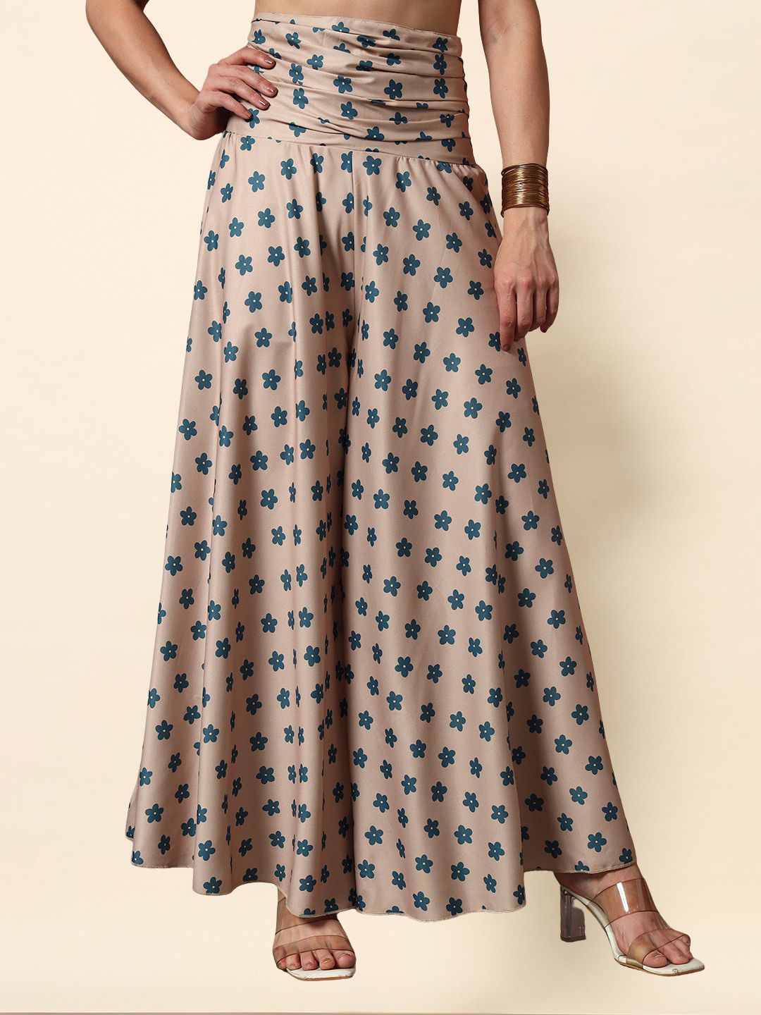 CORSICA Women Polka Dots Printed Flared Palazzos