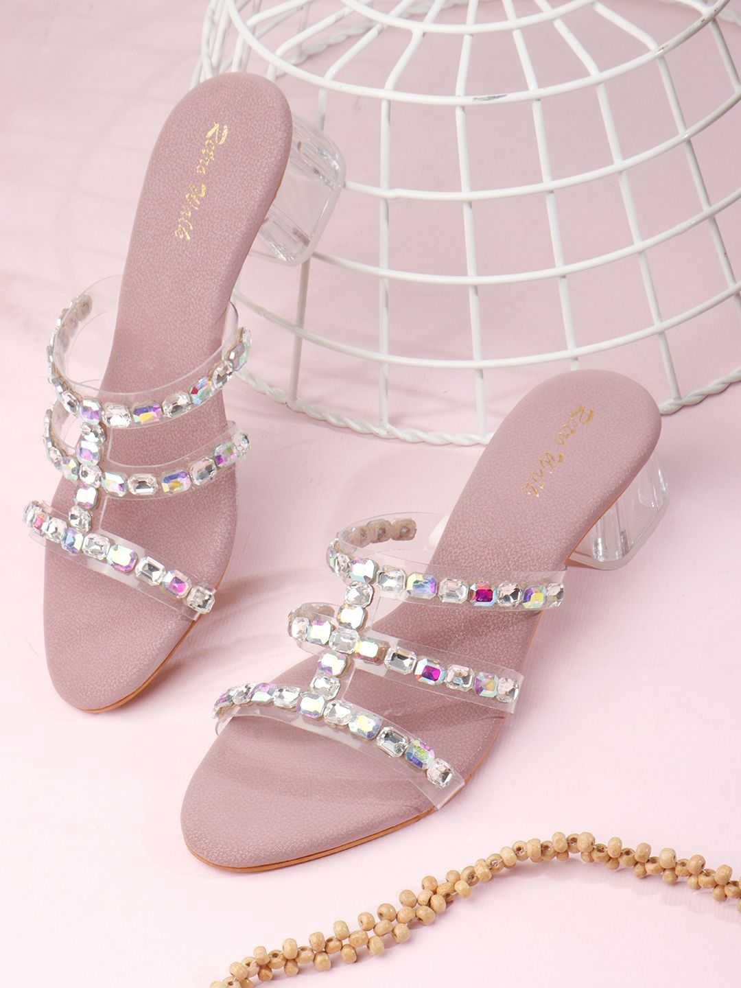 Retro Walk Party Block Sandals