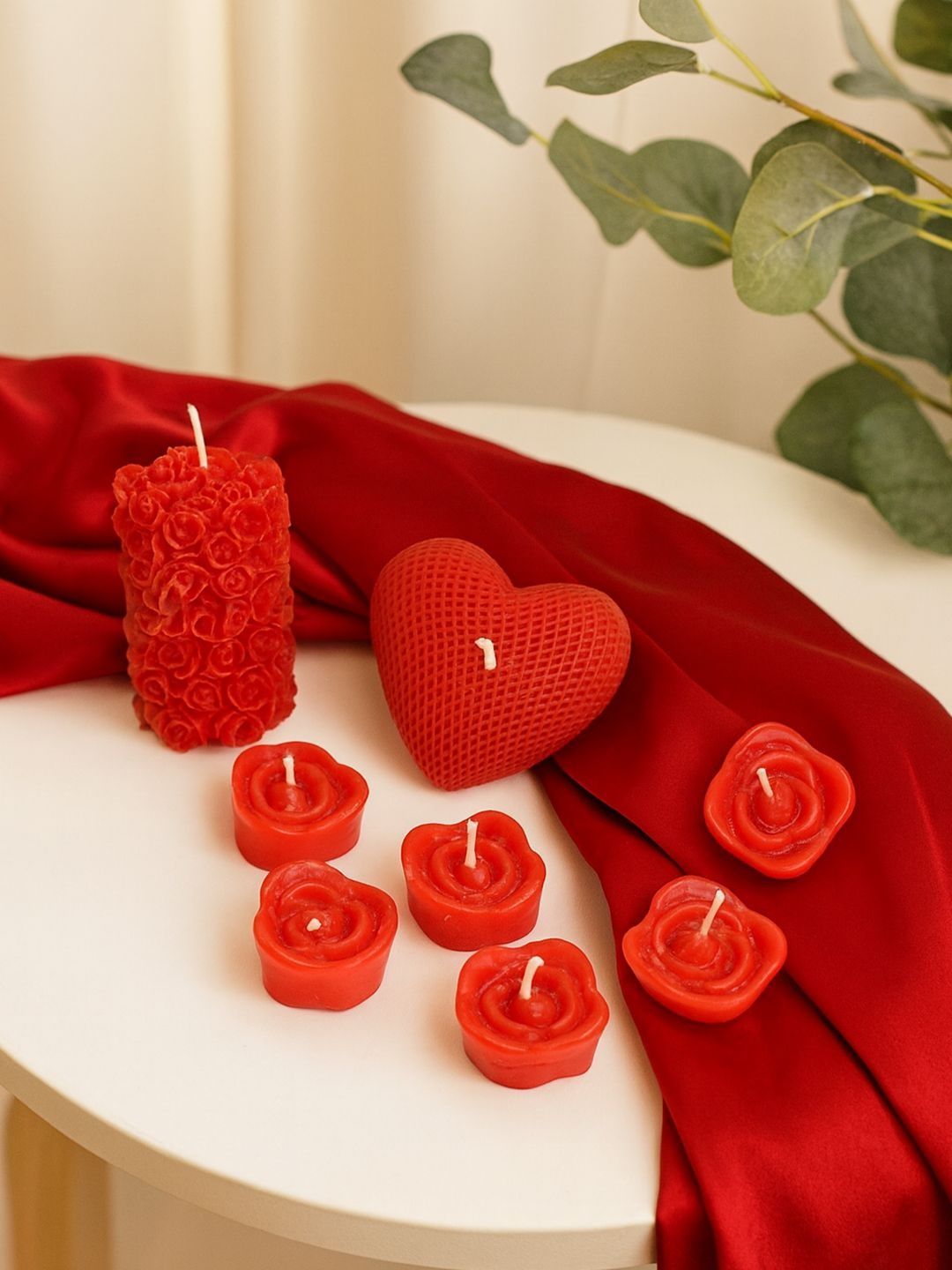 EarthCraft Red 8 pieces Pillar Candle