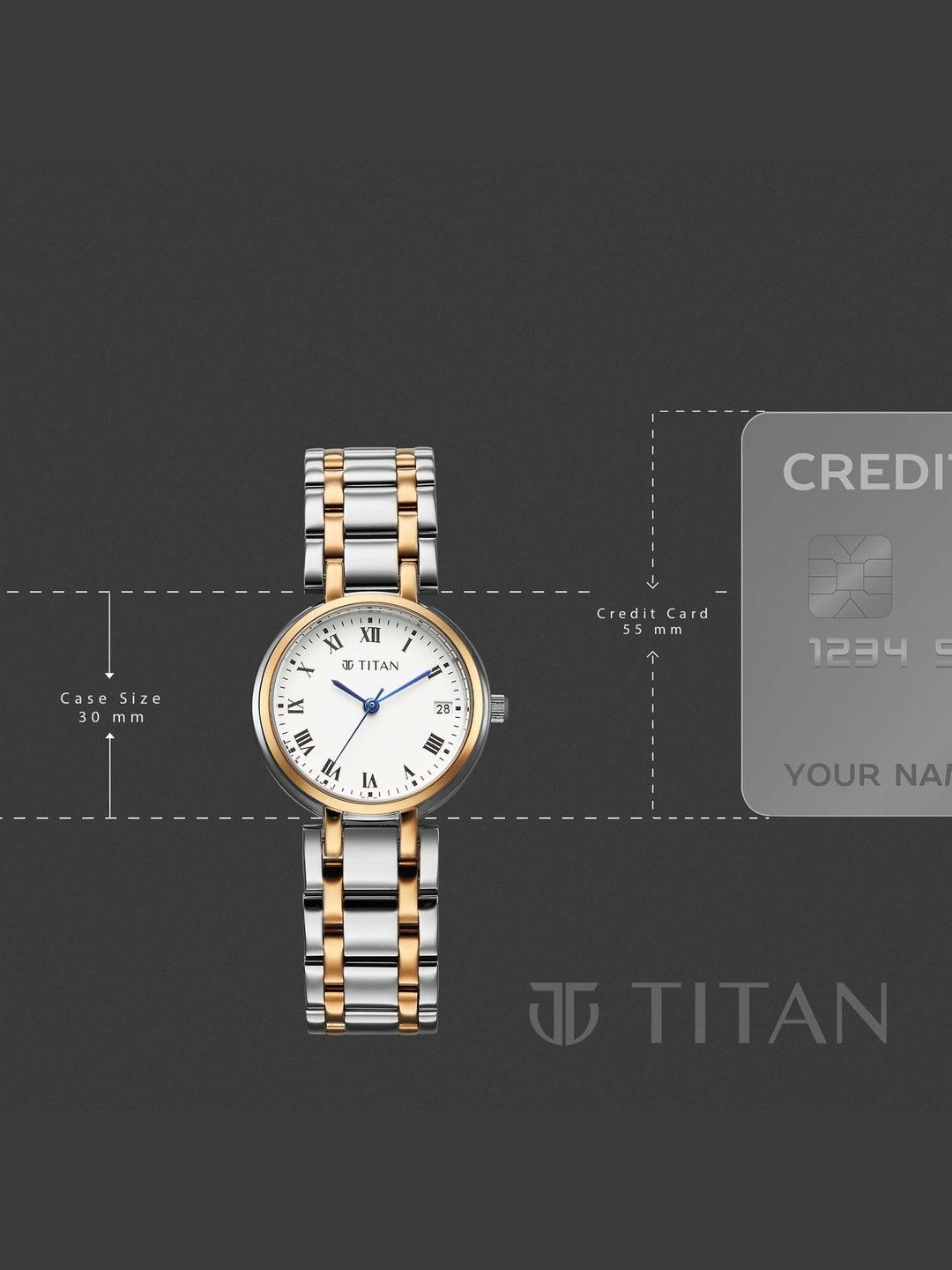 Dial & Bracelet Style Straps Analogue Date Aperture Watch 95370KM01