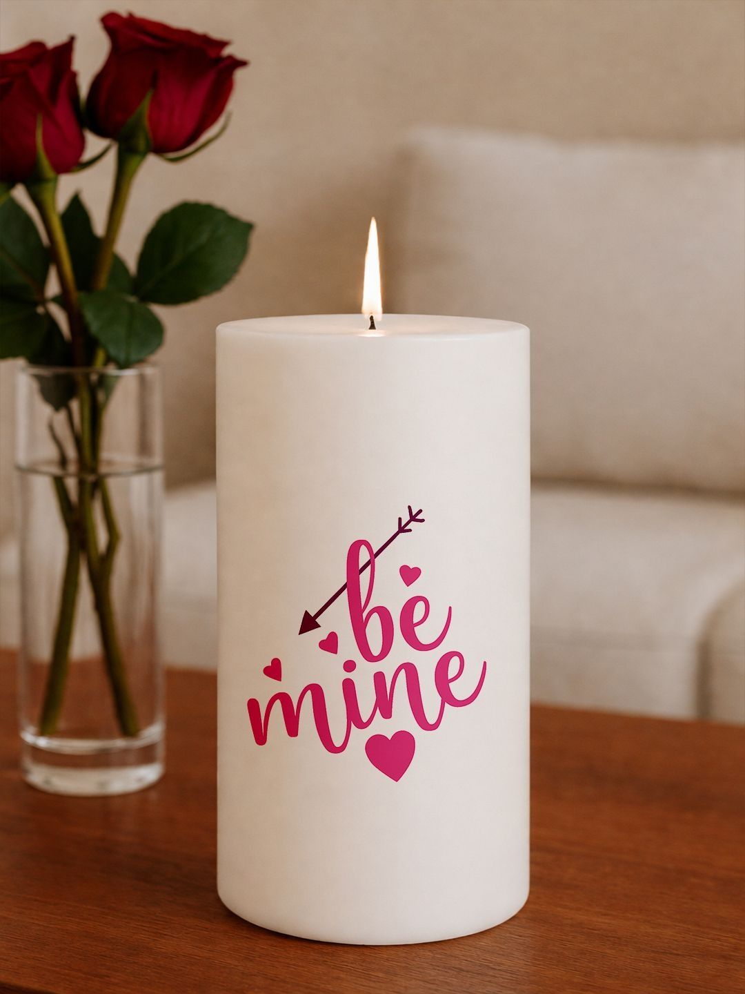 EarthCraft White & Pink 1 pieces Pillar Candle