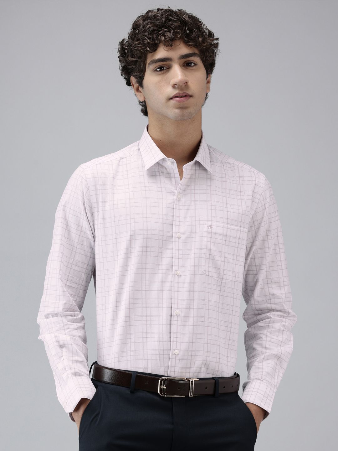 Arrow Manhattan Slim Fit Checked Pure Cotton Formal Shirt