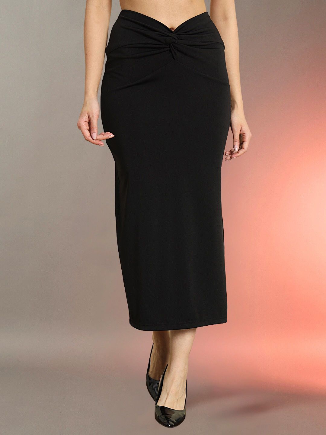 CORSICA Pencil Midi Twisted Bodycon Skirt