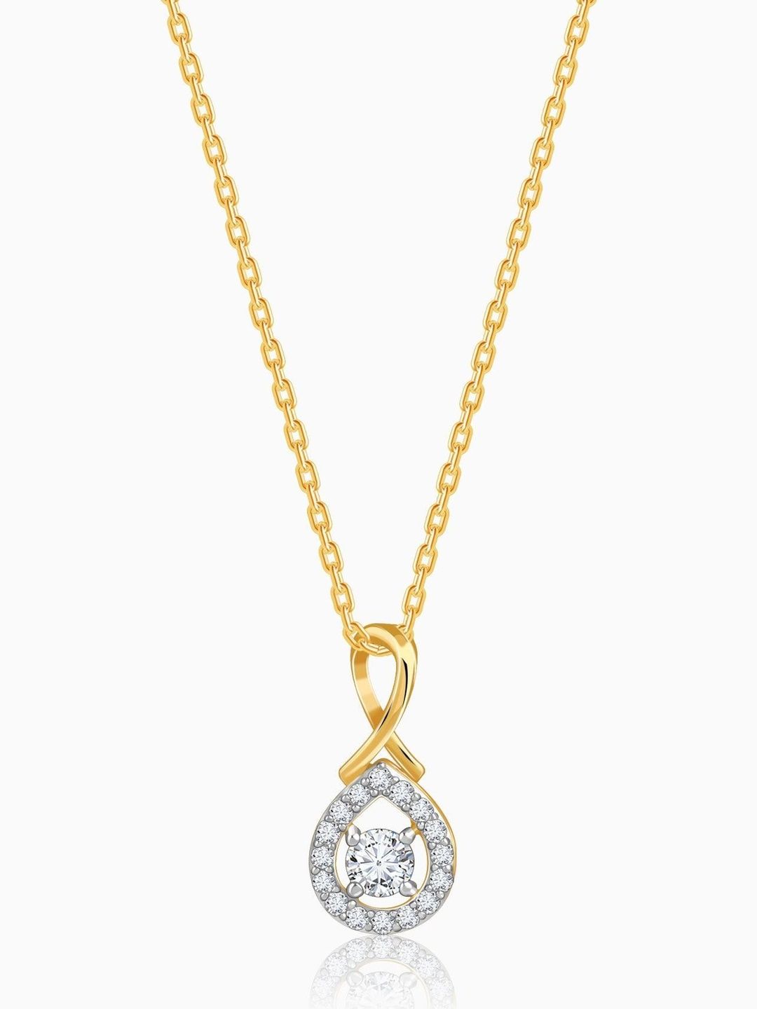 GIVA 14KT Gold Raindrop Pendant With 0.34 Carat Lab Grown Diamond -0.85 gm