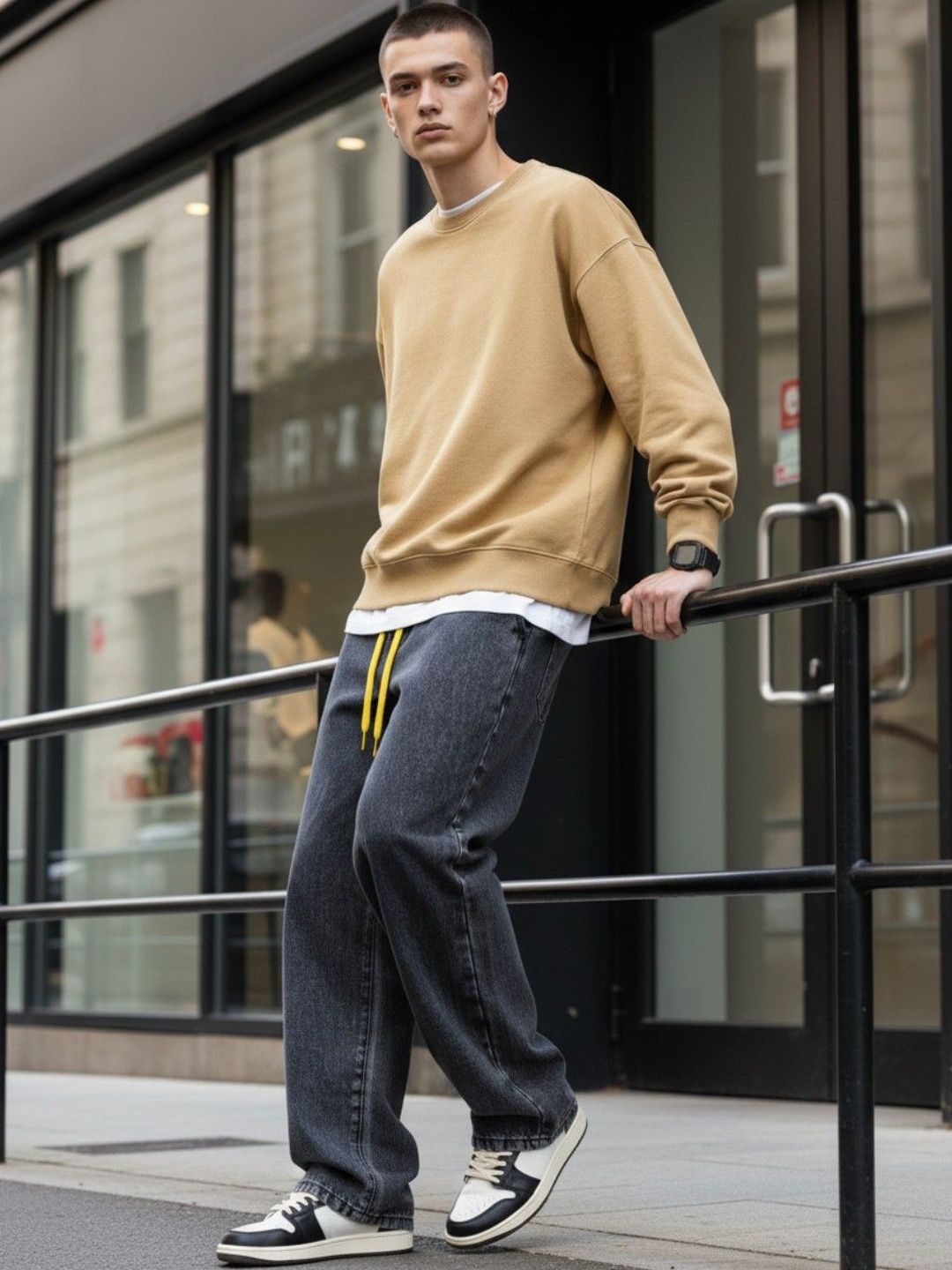 glitchez Men Relaxed Fit High-Rise Light Fade Jeans