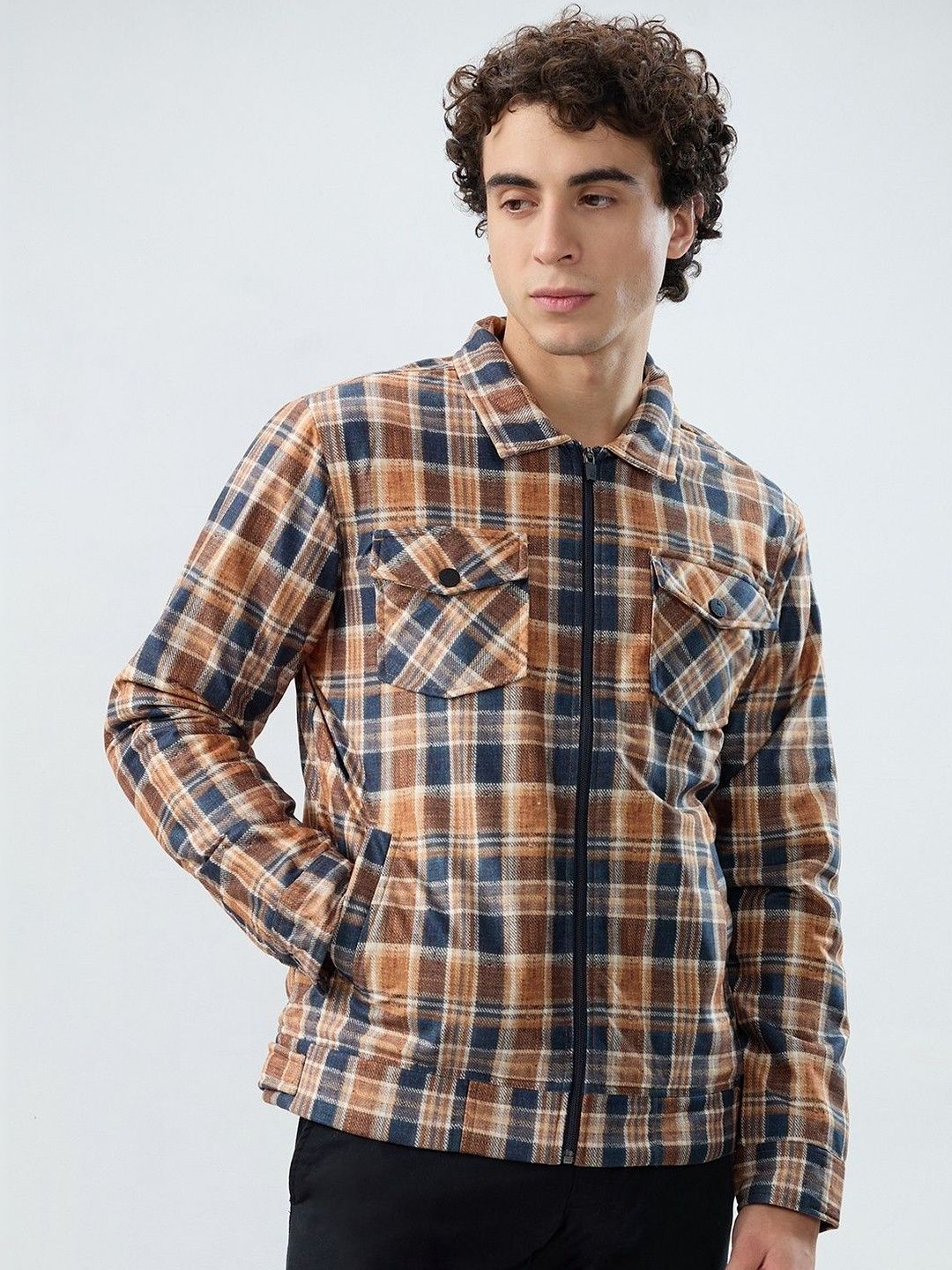 Parx Men Checked Woven Jacket
