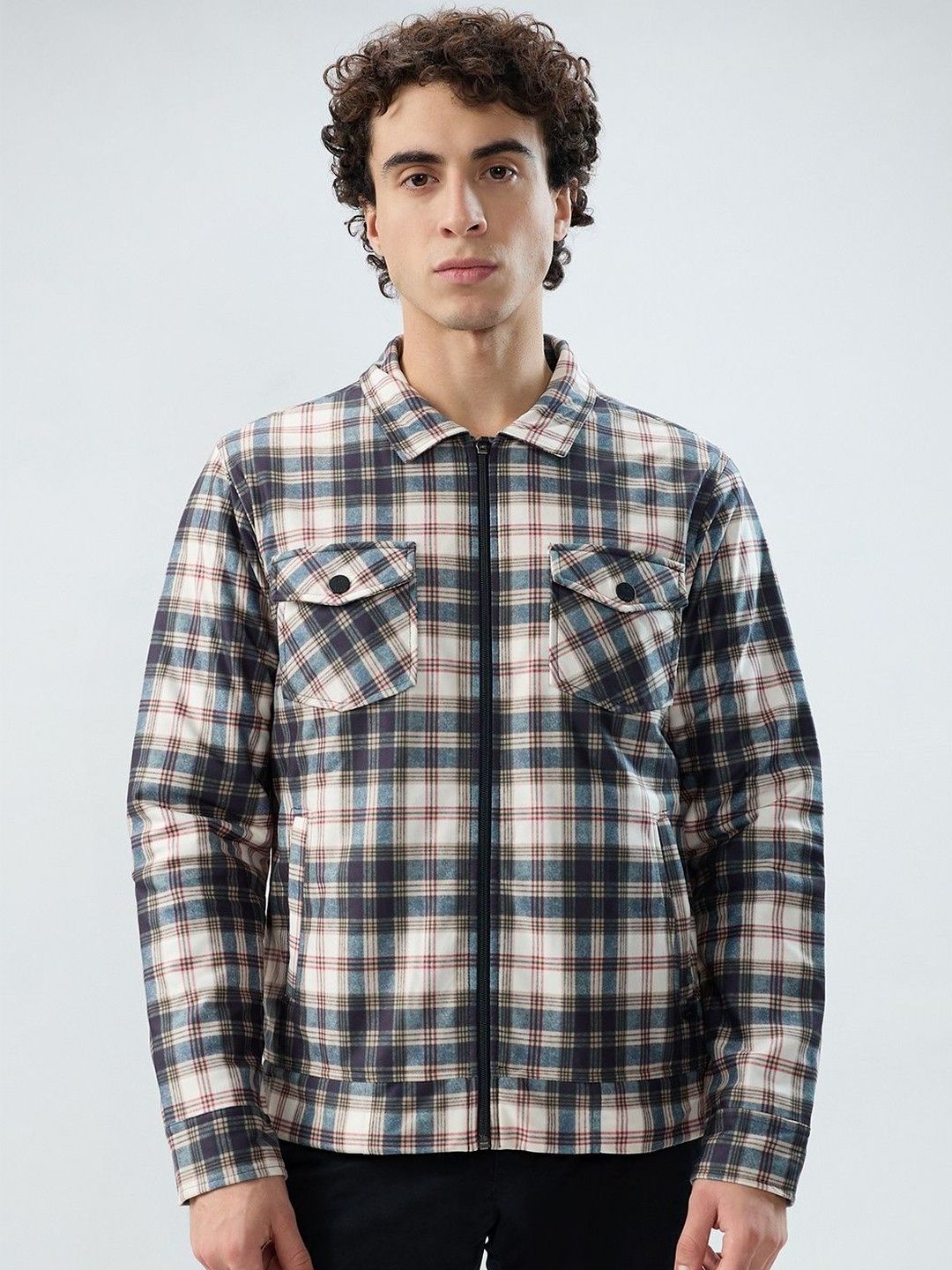 Parx Men Checked Woven Jacket