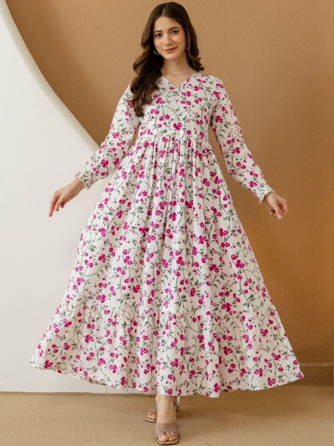 DAEVISH Floral Print Fit & Flare Maxi Dress DAEVISH