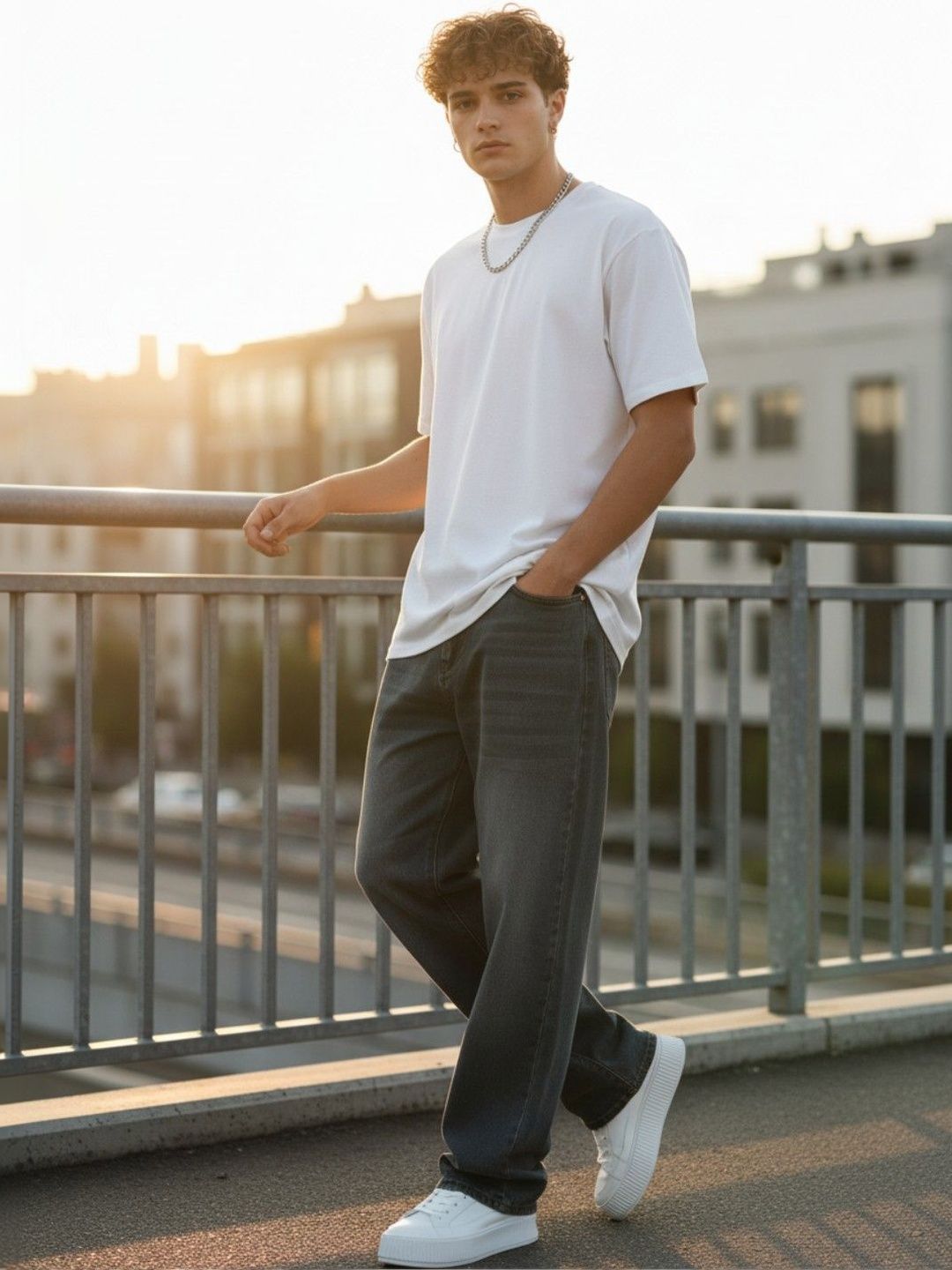 glitchez Men Relaxed Fit High-Rise Light Fade Jeans